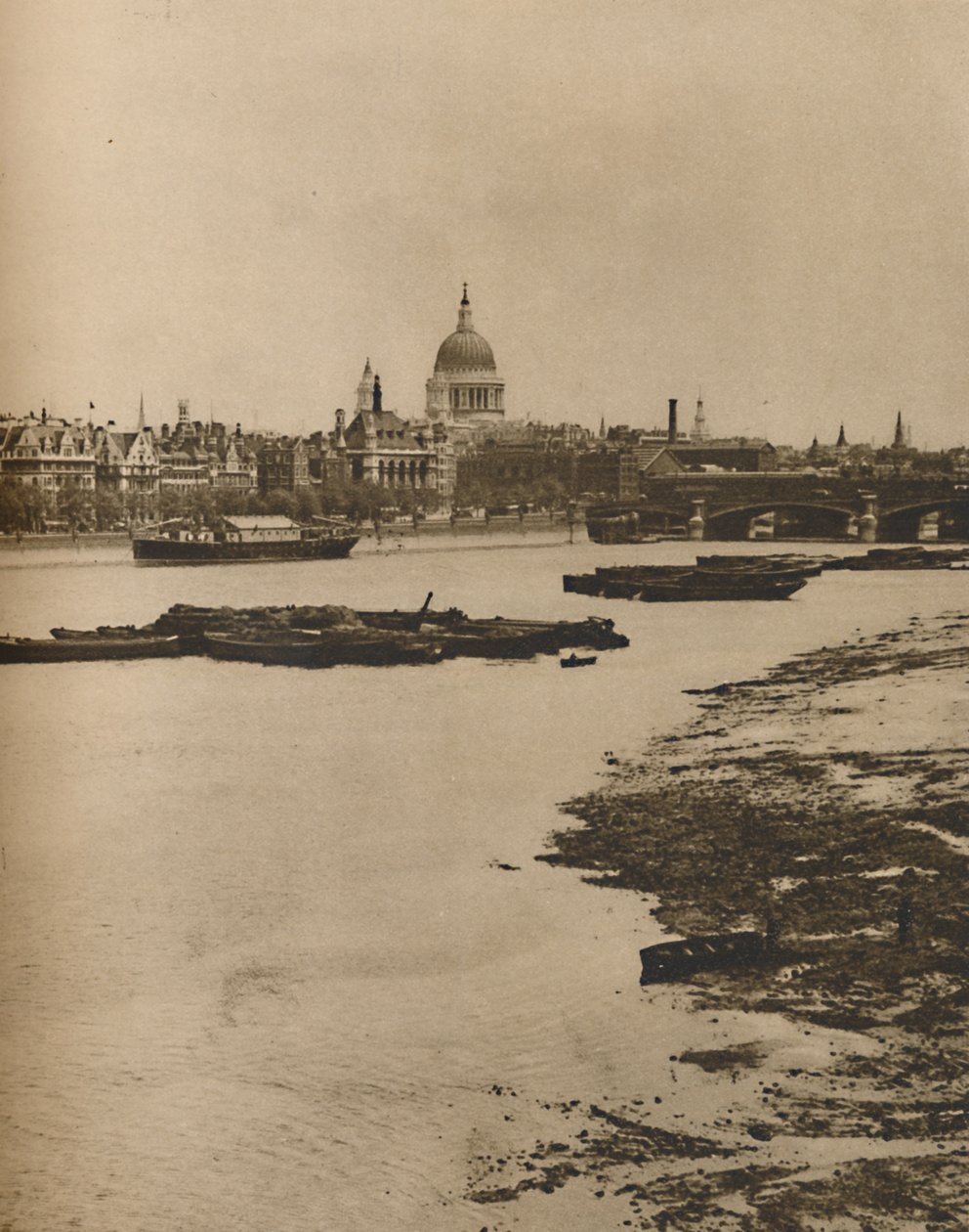 Embankment és Blackfriars a Waterloo híd déli végétől, 1935. alkotó: Donald McLeish