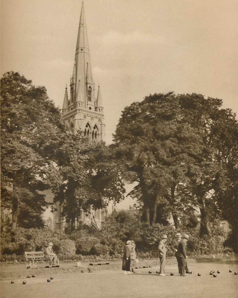 Stoke Newington nyáron: The Bowling Green a Clissold Parkban, 1935. alkotó: Donald McLeish