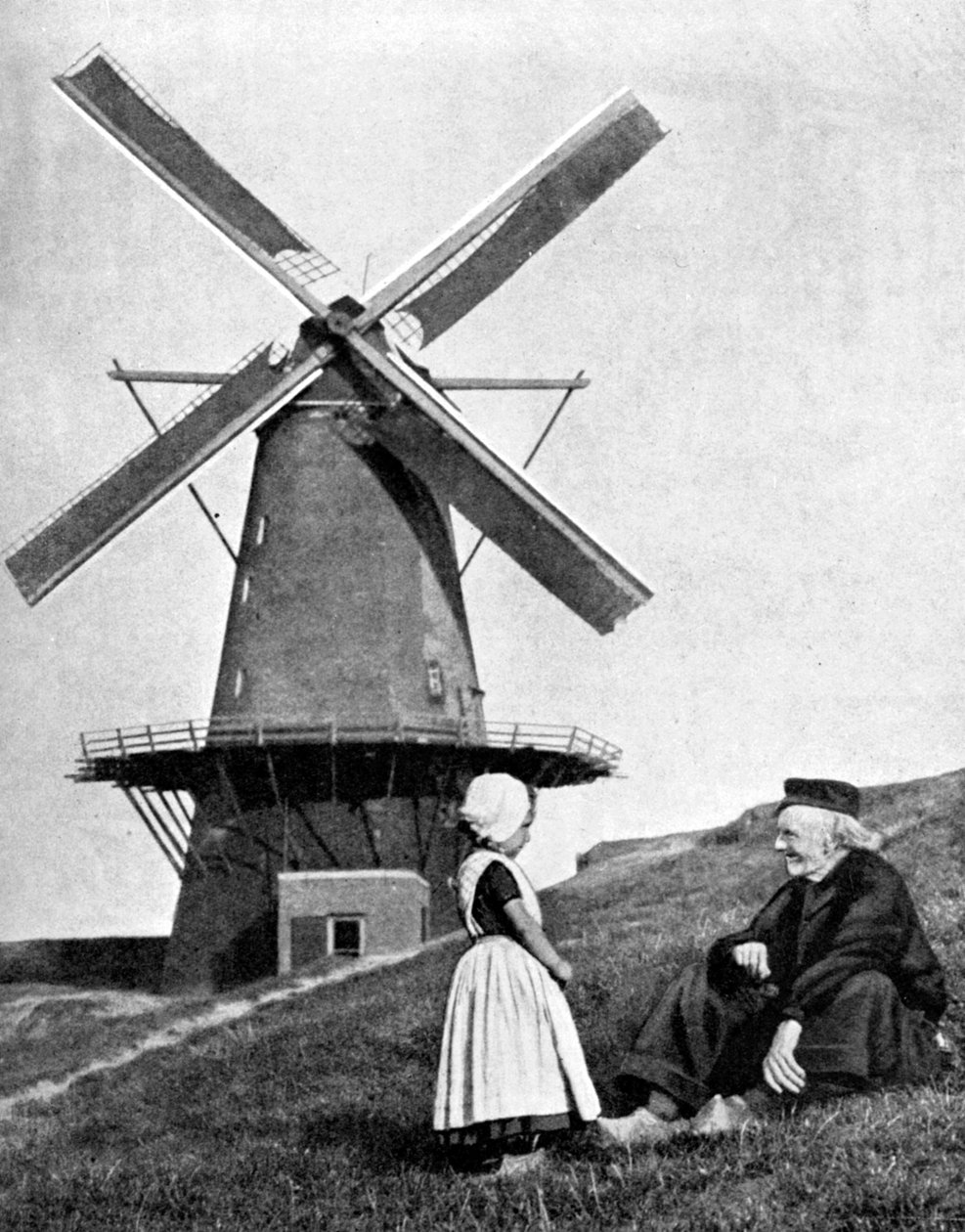 Hagyományos holland jelenet szélmalommal, Hollandia, 1936 alkotó: Donald McLeish