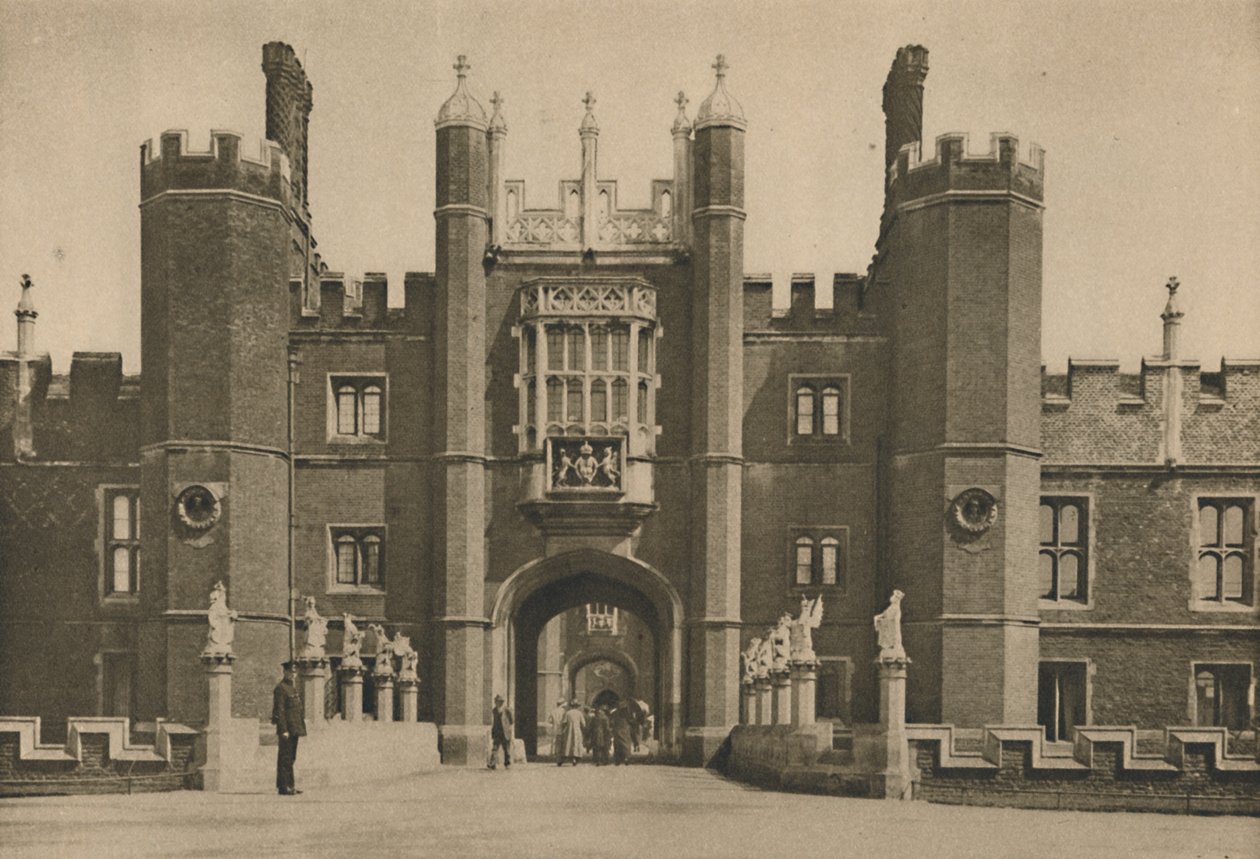 A Hampton Court Palace Wolseys nyugati homlokzata és a Disinterred Bridge, 1935. alkotó: Donald McLeish