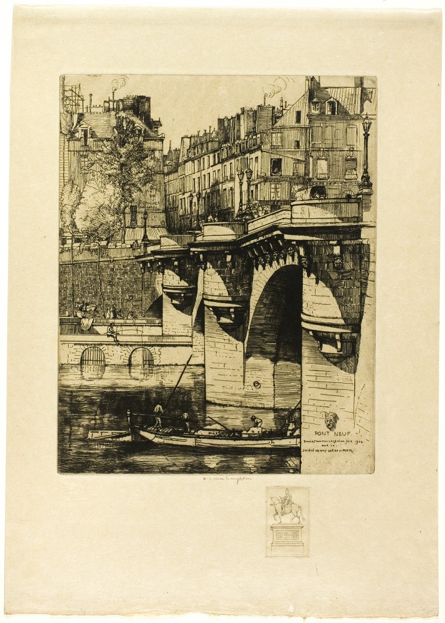 A Pont Neuf, Párizs (megjegyzéssel) alkotó: Donald Shaw MacLaughlan