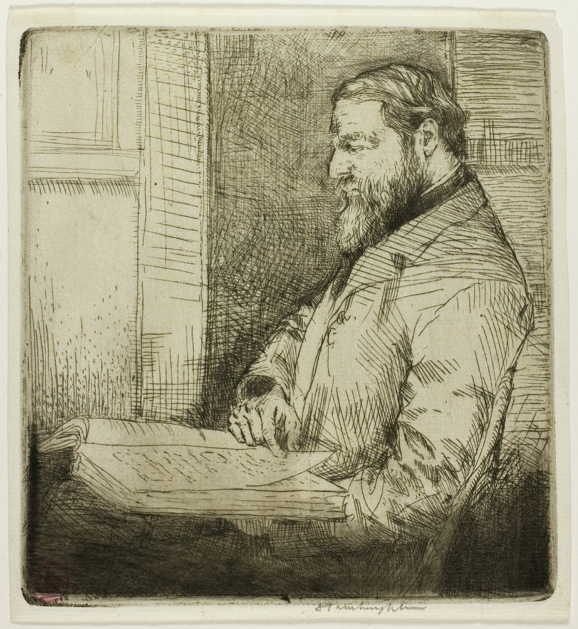 Francia diák portréja alkotó: Donald Shaw MacLaughlan