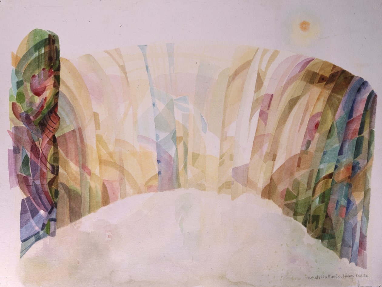 Iguazú, Brazília, vízesés, 1992 körül (akvarell, papír) alkotó: Donatella Merlo