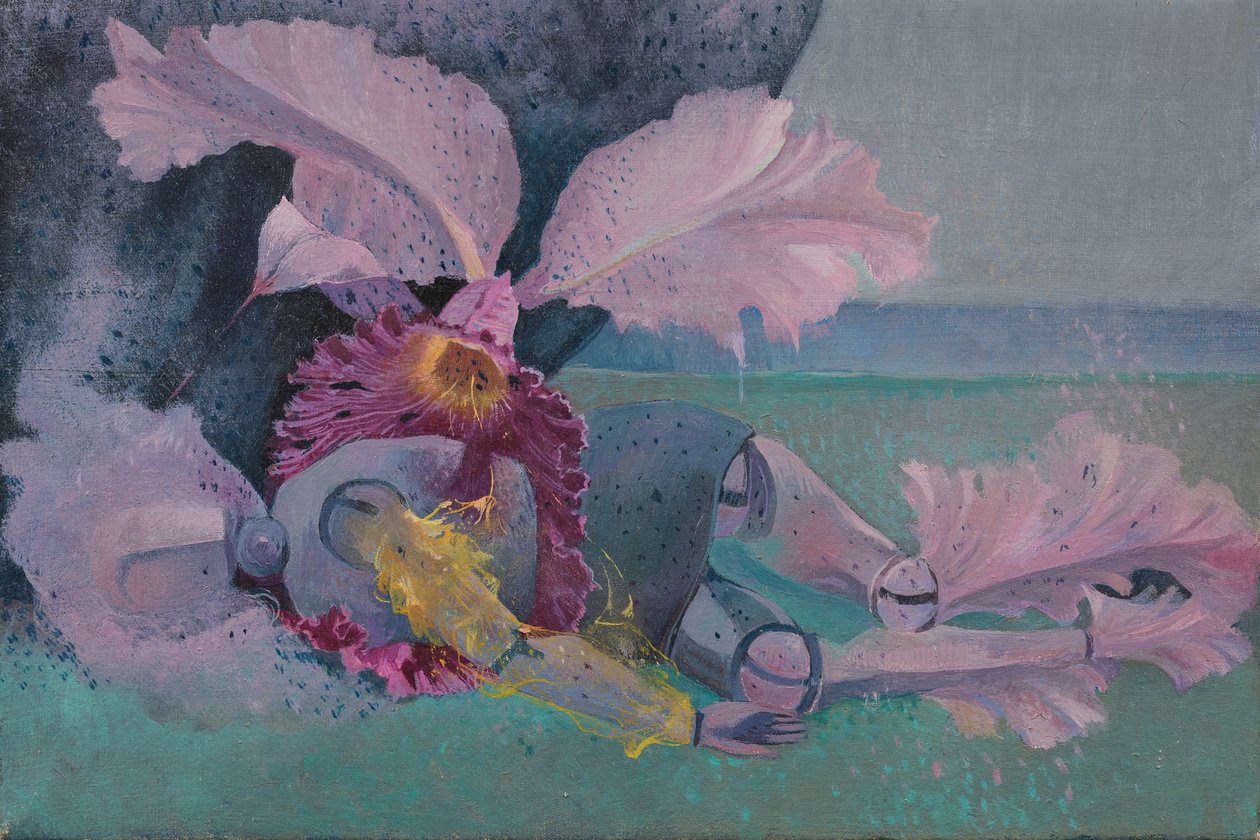 Metamorphosis, Manöken és orchidea, 1968 körül (olaj, vászon) alkotó: Donatella Merlo