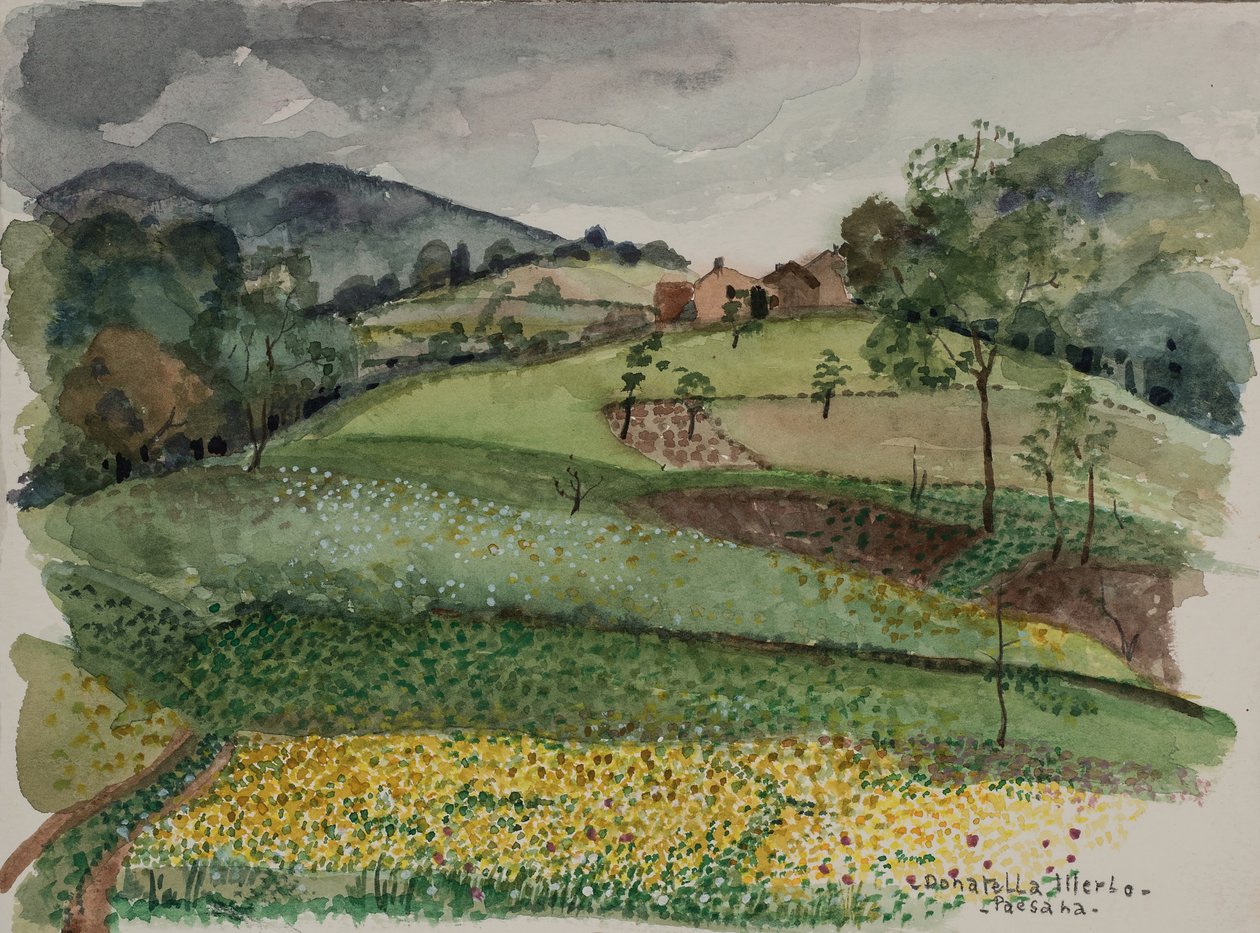 Paraszt, 1980 körül (akvarell, papír) alkotó: Donatella Merlo