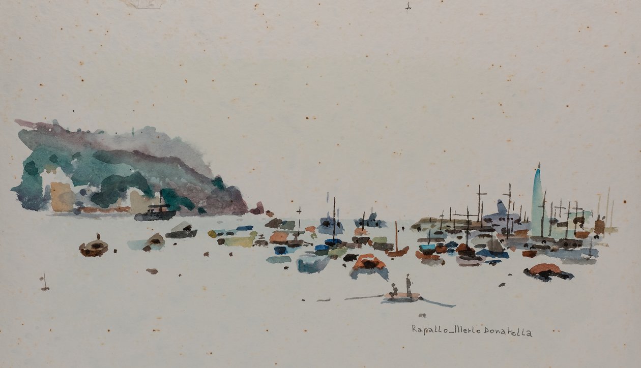 Rapallo, 1979 körül (akvarell, papír) alkotó: Donatella Merlo