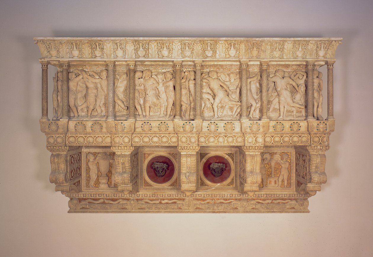 Cantoria, 1433-39 körül (márvány és bronz) alkotó: Donatello