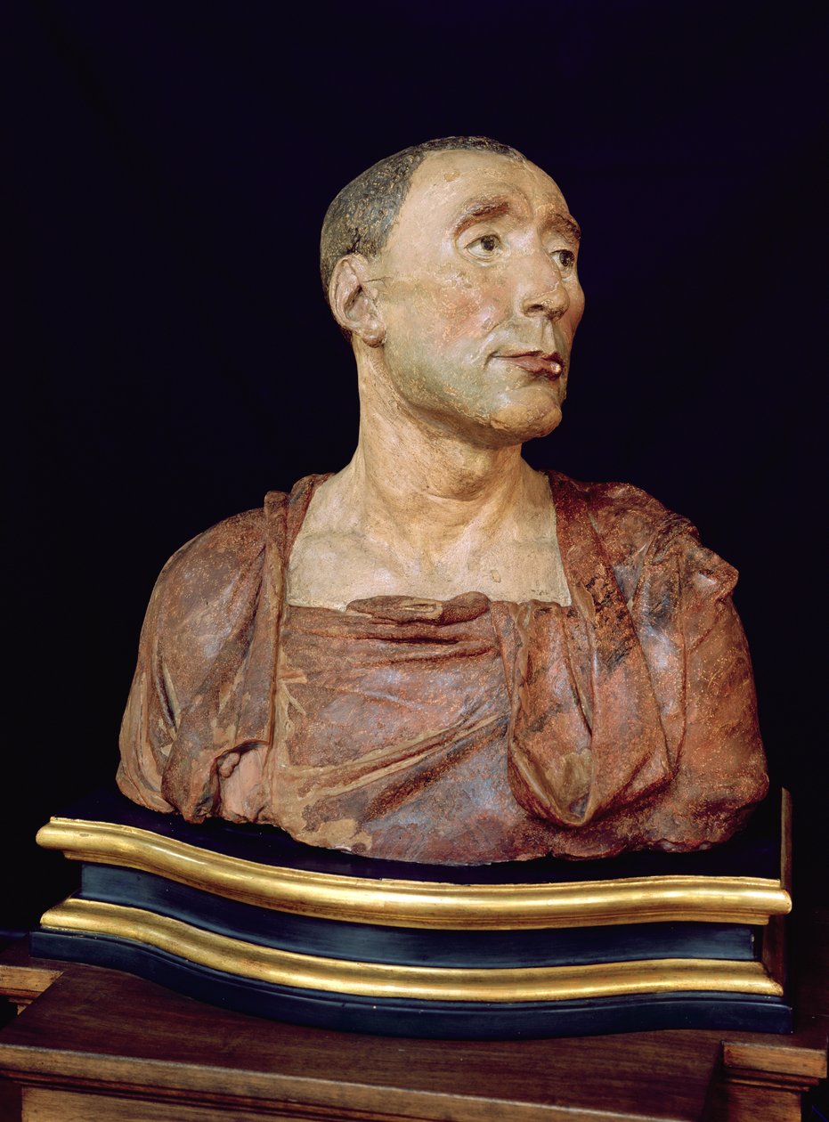 Niccolo da Uzzano (1359-1431) portré mellszobra (polikróm terrakotta) alkotó: Donatello