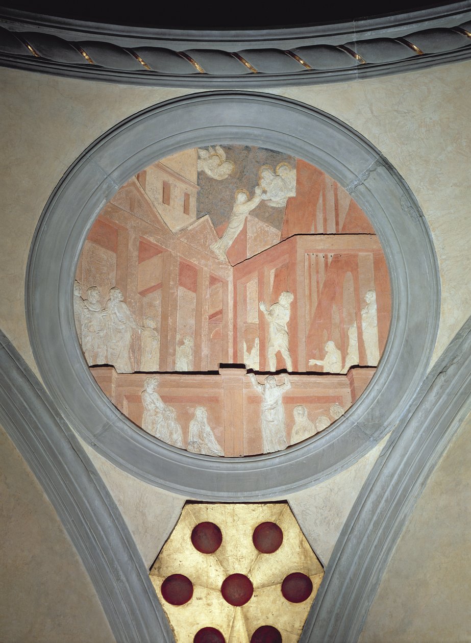 Szent János mennybemenetele, spandrel medalion, 1425 körül (gipsz) alkotó: Donatello