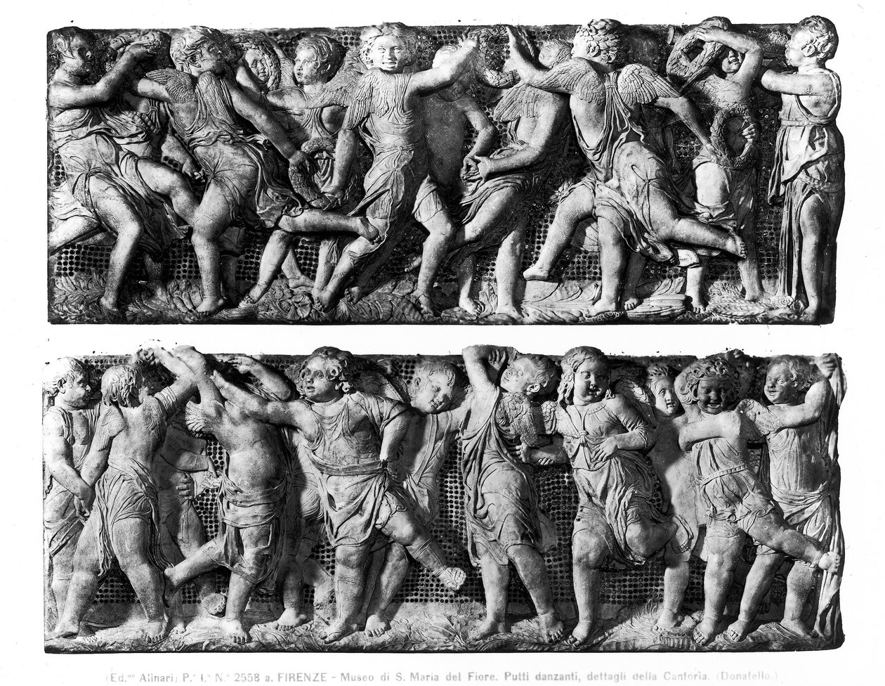 Táncoló Putti Panel, a Cantoriából, a Dóm Éneklő Galériájából (márvány) alkotó: Donatello