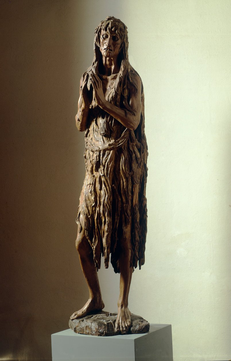 Bűnbánó Magdolna Donatellotól (kb. 1386-1466), fából készült szobor alkotó: Donatello