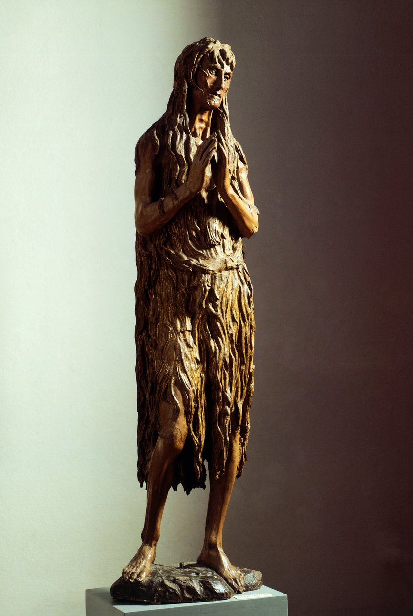 Bűnbánó Magdolna Donatellotól (kb. 1386-1466), fából készült szobor alkotó: Donatello