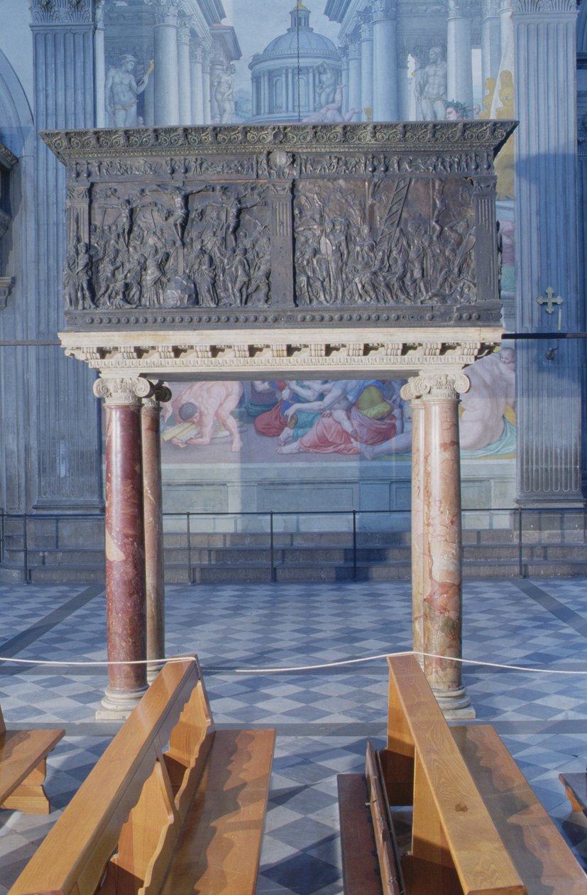 Szószék a hajó északi oldalán, 1465 (bronz) alkotó: Donatello