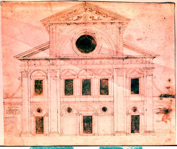 Templom homlokzatának tervezése alkotó: Donato Bramante