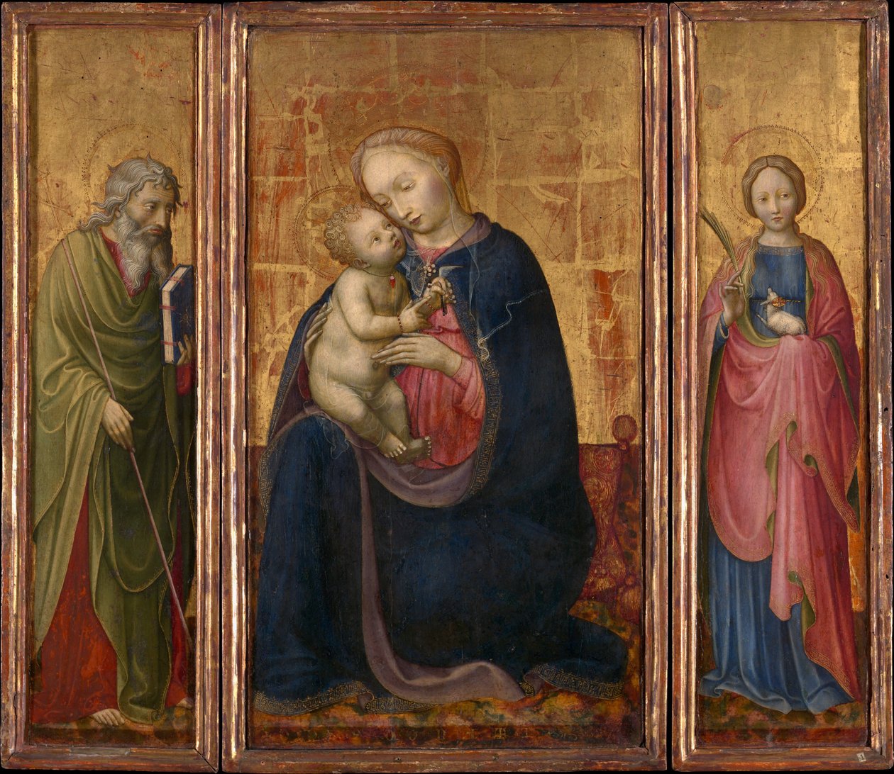 Madonna és gyermeke Szent Fülöp és Ágnessel, kb. 1425-30. alkotó: Donato de