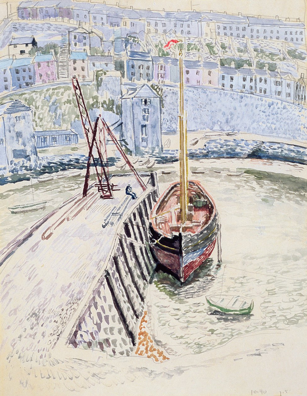 A „Sans Pareil” Brixham kikötőjében, 1931 körül alkotó: Dora Carrington