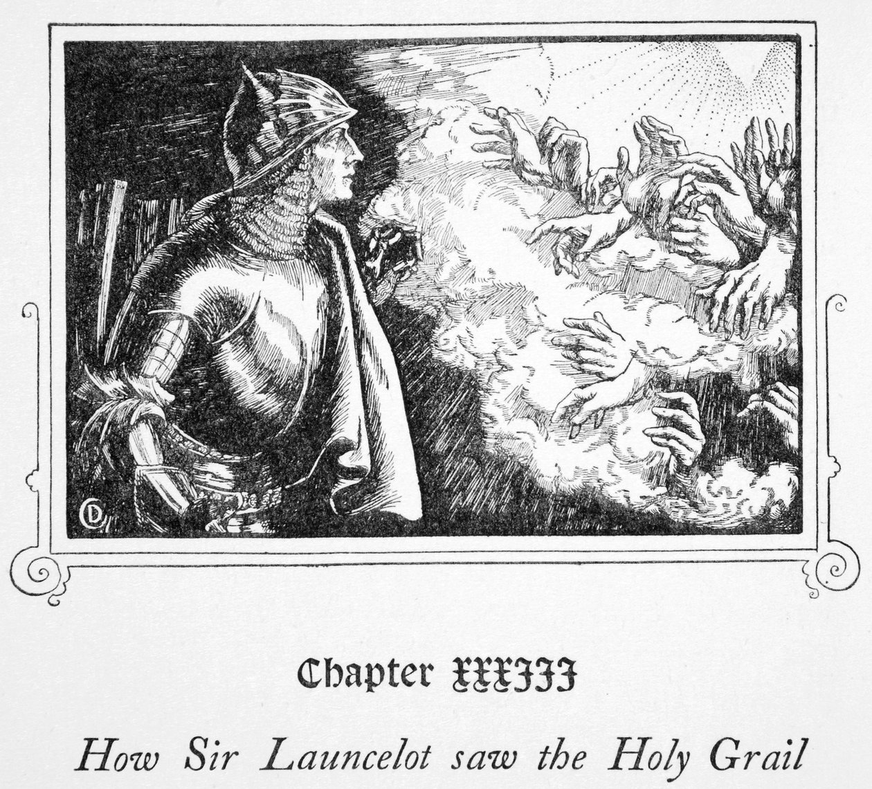 „Hogyan látta Sir Launcelot a Szent Grált”, 1905. alkotó: Dora Curtis