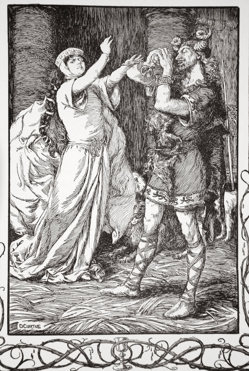 „A királynő kiáltott neki, hogy tűri”, 1905. alkotó: Dora Curtis