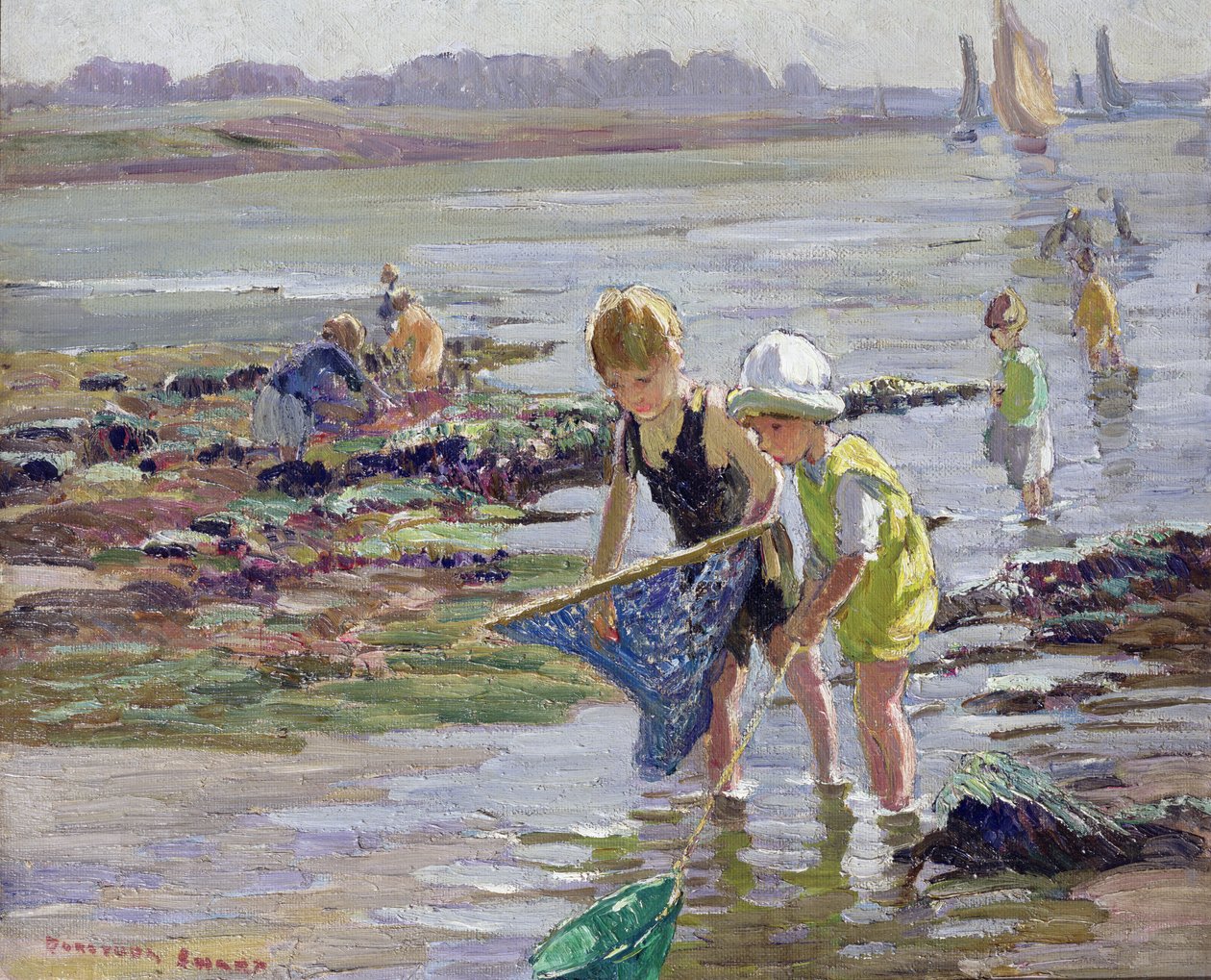 A tengerparton játszó gyerekek alkotó: Dorothea Sharp