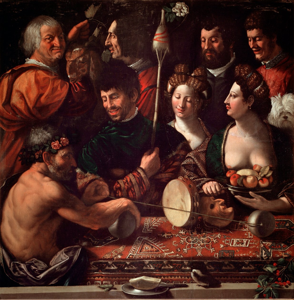 Bambocciata (burleszk festmény). Boszorkányság vagy Herkules allegóriája. Giovanni Luteri dit Dosso Dossi (kb.1479-1542) festménye. 16. század V. 143x144 cm Galleria degli Uffizi (Irodák), Firenze, Olaszország. alkotó: Dosso Dossi