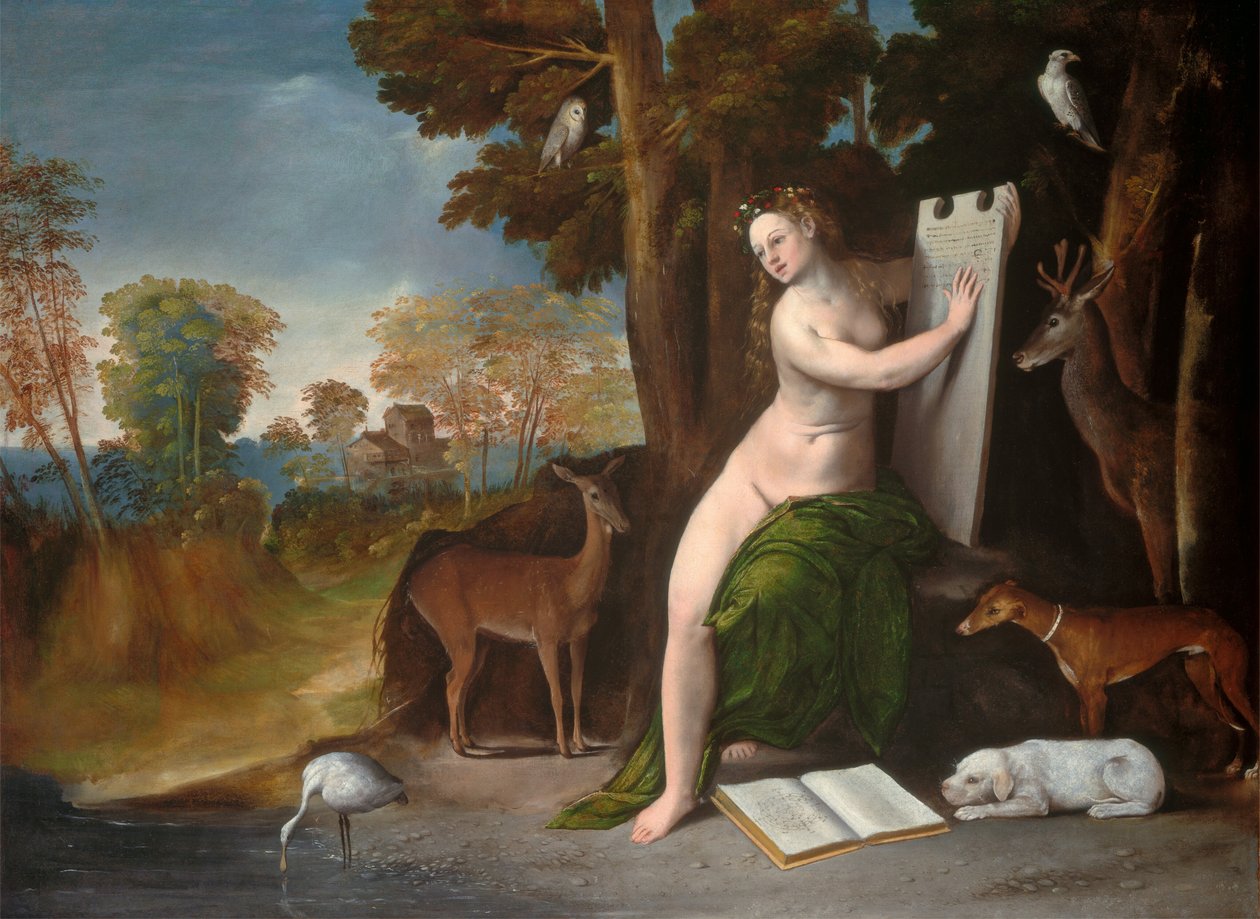 Circe és szeretői egy tájban, c. 1525. alkotó: Dosso Dossi