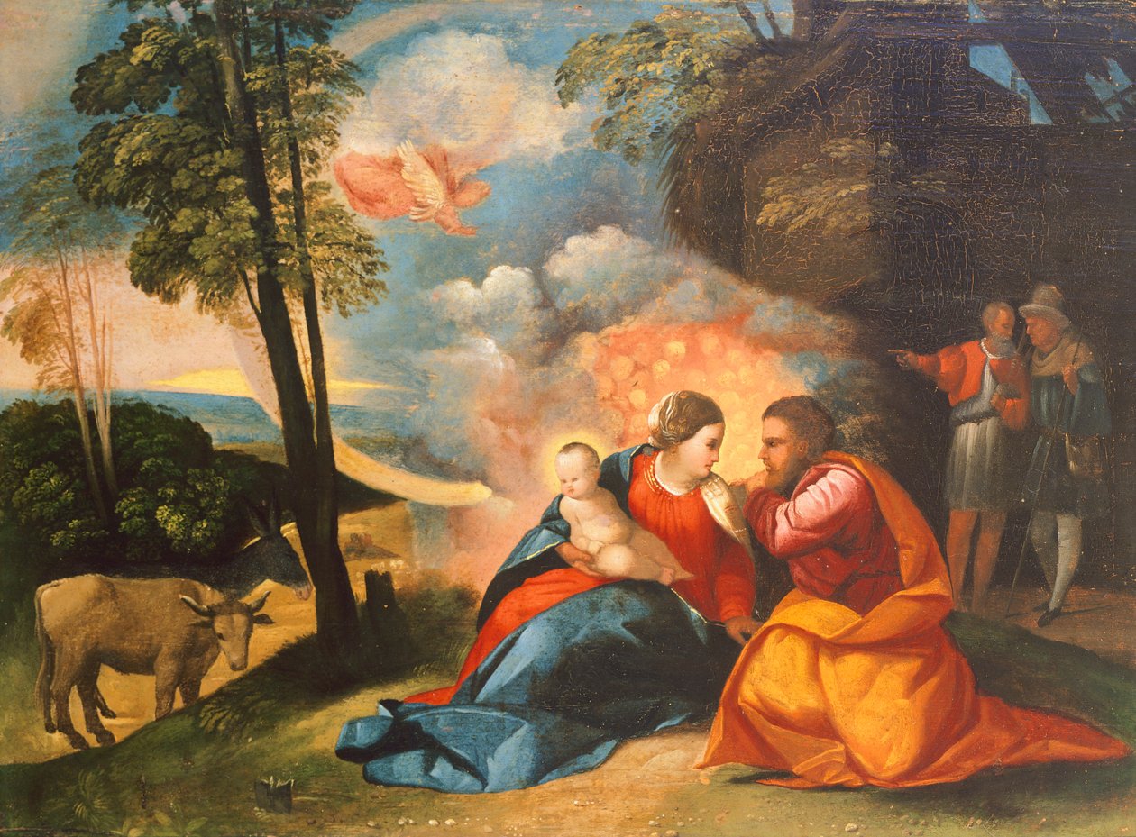 Jézus születése, 1512-1513 körül, Dosso Dossi (kb. 1490-1542), olaj, tábla, 39x54 cm alkotó: Dosso Dossi