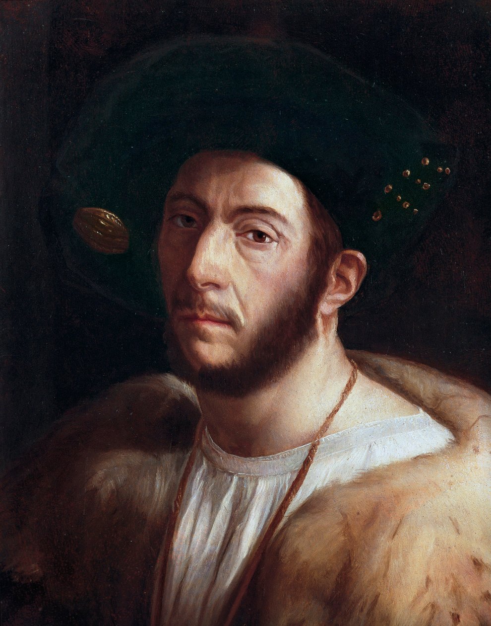 Férfi portré, valószínűleg Cesare Borgia (1475-1507), részlet, 16. század eleje (olaj, vászon) alkotó: Dosso Dossi