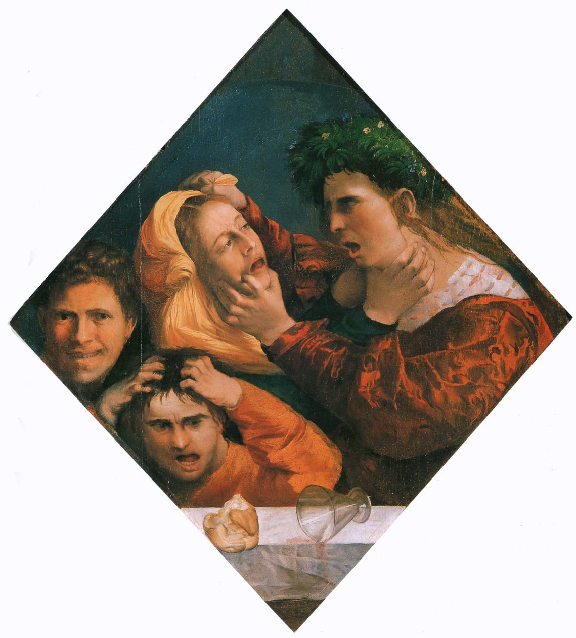 A veszekedés, 1515-20 körül (olaj, vászon) alkotó: Dosso Dossi
