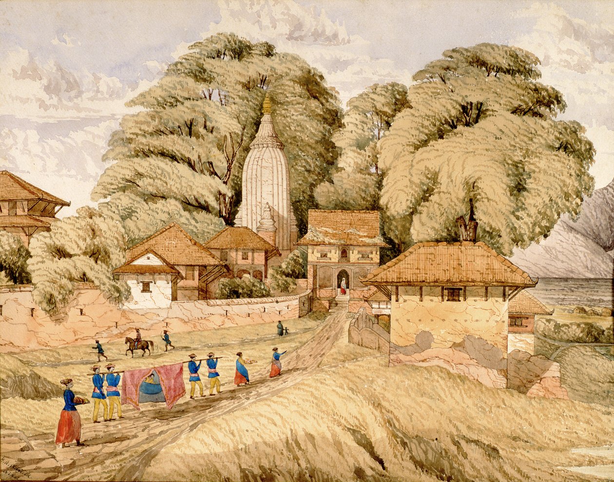Narain - Hitthee, Kathmandoo közelében, Nepálban alkotó: Dr. Henry Ambrose Oldfield
