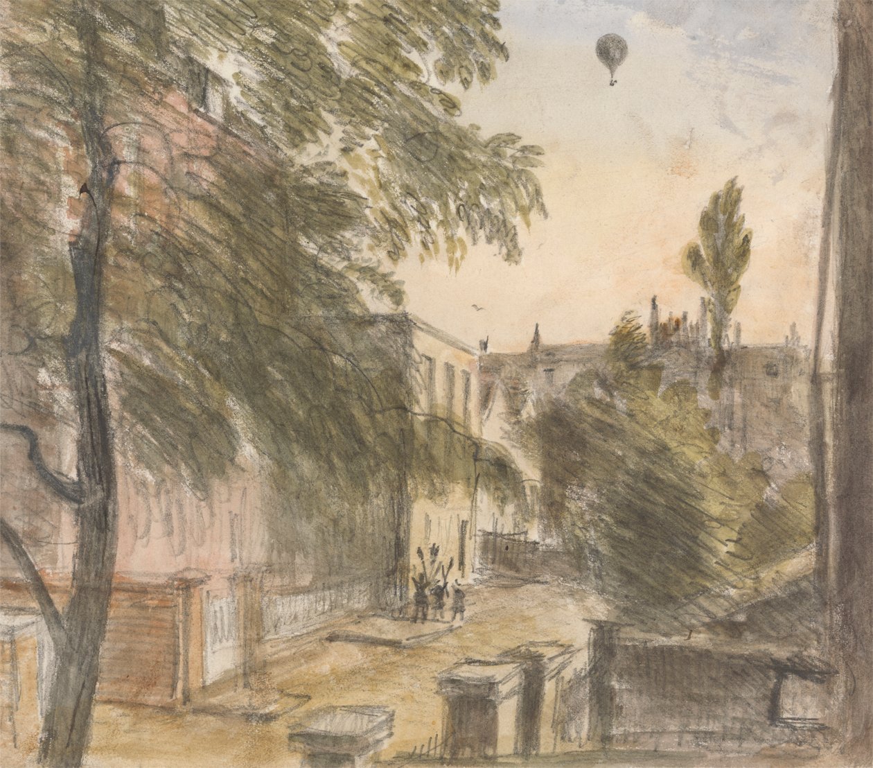 Balloon over Holland Street, Kensington, 1835. július 22., 19 óra. alkotó: Dr. William Crotch