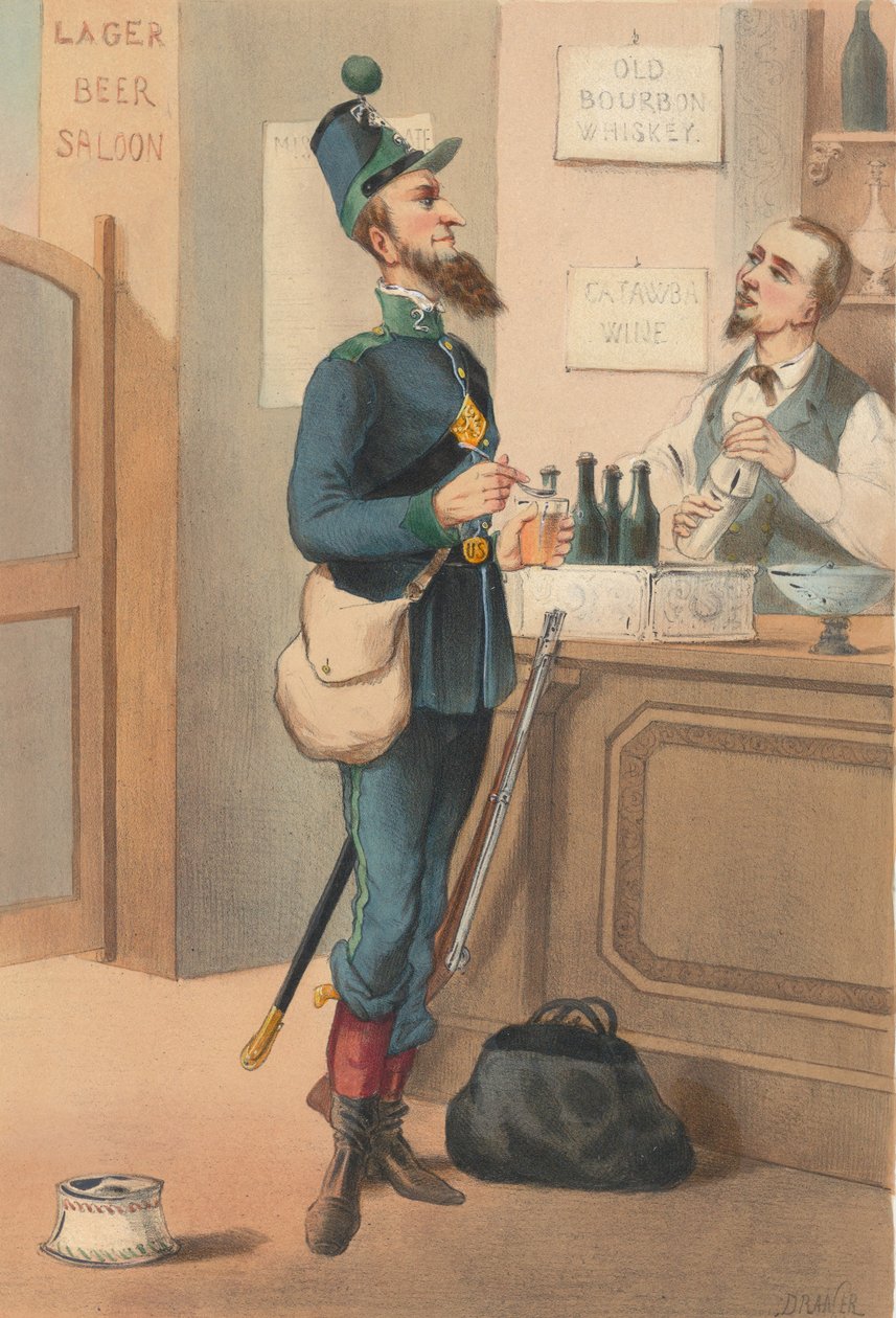 Amerikai Egyesült Államok – Hunters on Foot, 1865. alkotó: Draner