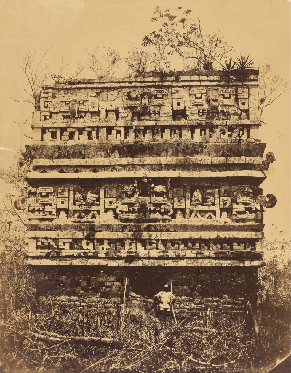 Chichén-Itzá- Az apácák palotájának jobb szárnya alkotó: Désiré Charnay