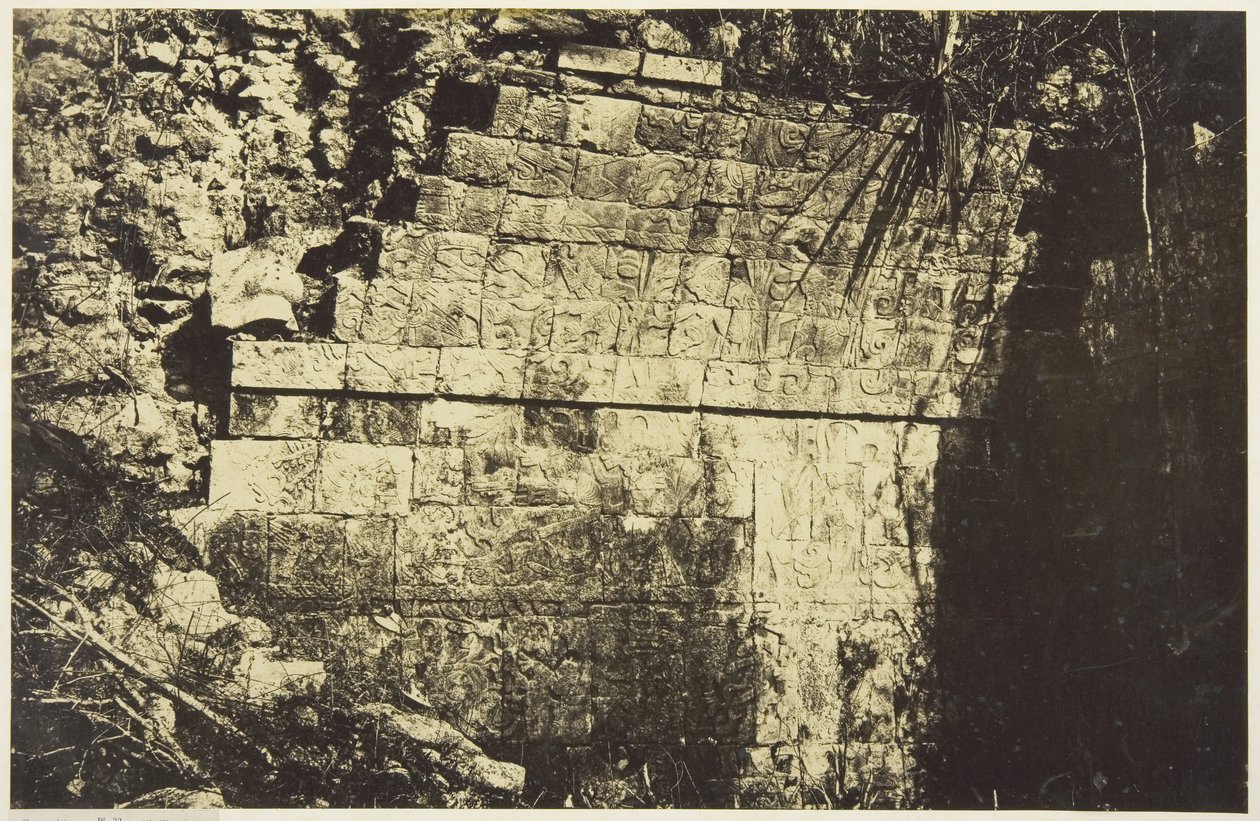Cirkuszpalota Chichen-itzában, egy terem belseje, 1859. alkotó: Désiré Charnay