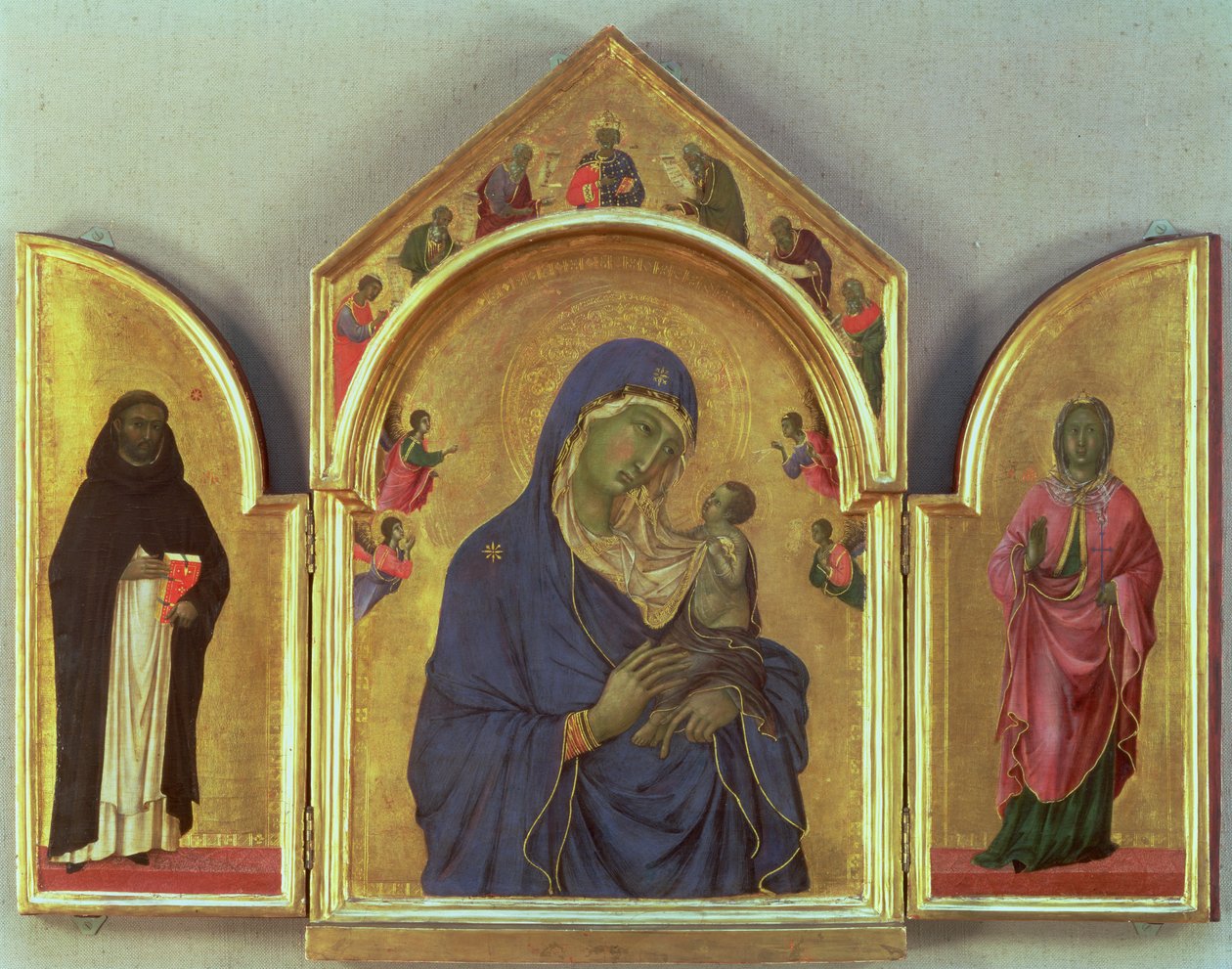 Madonna és gyermeke SS. Dominik és Aurea, 1315 körül (tempera, tábla) (részletesen lásd 26161) alkotó: Duccio di Buoninsegna