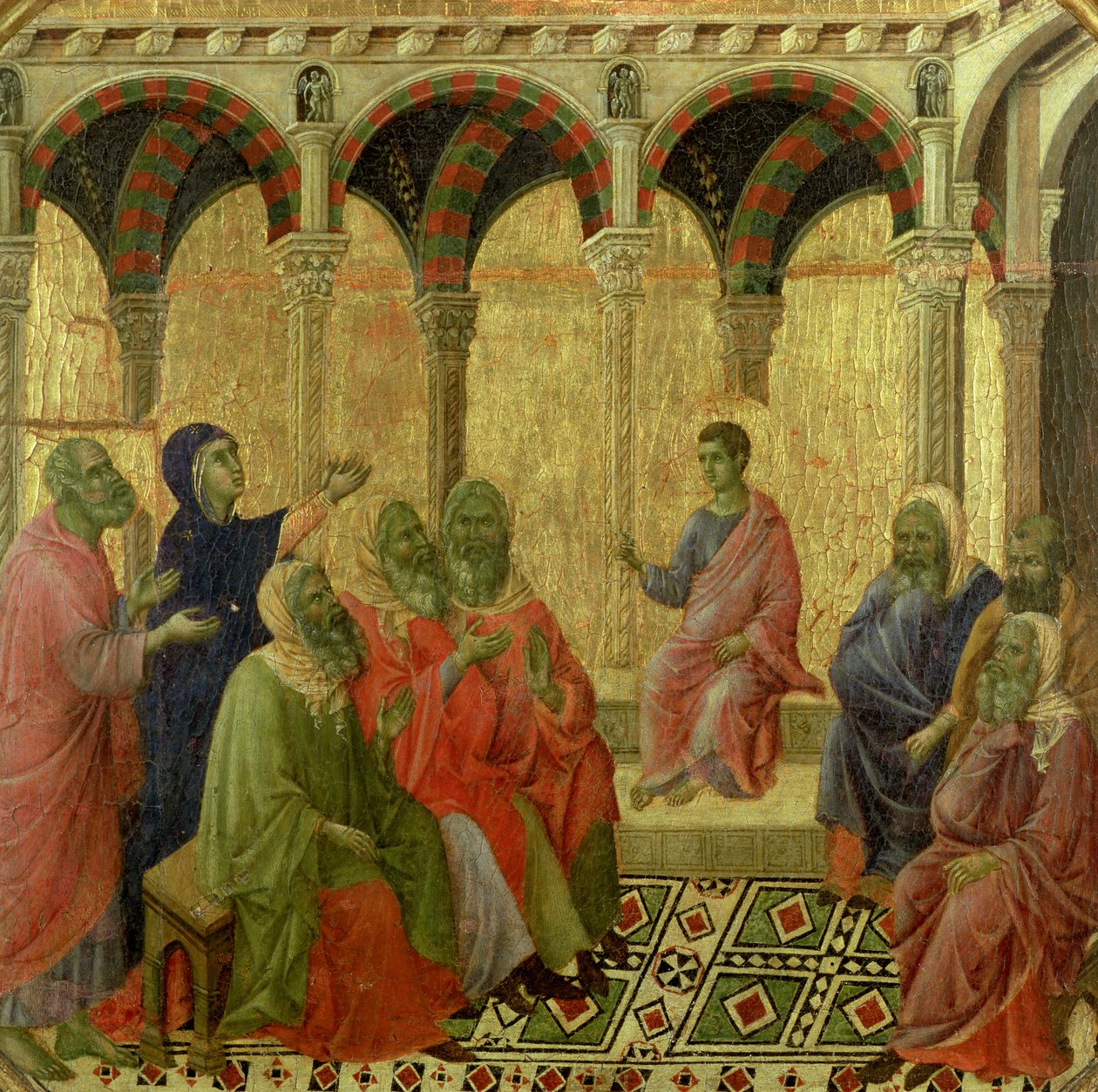 Maesta: Krisztus az orvosok között, 1308-11 alkotó: Duccio di Buoninsegna