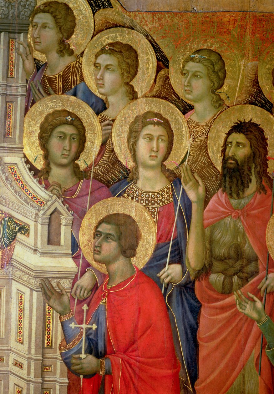 Maesta: Részlet a szentekről, köztük Keresztelő Szent Jánosról, 1308-11 alkotó: Duccio di Buoninsegna