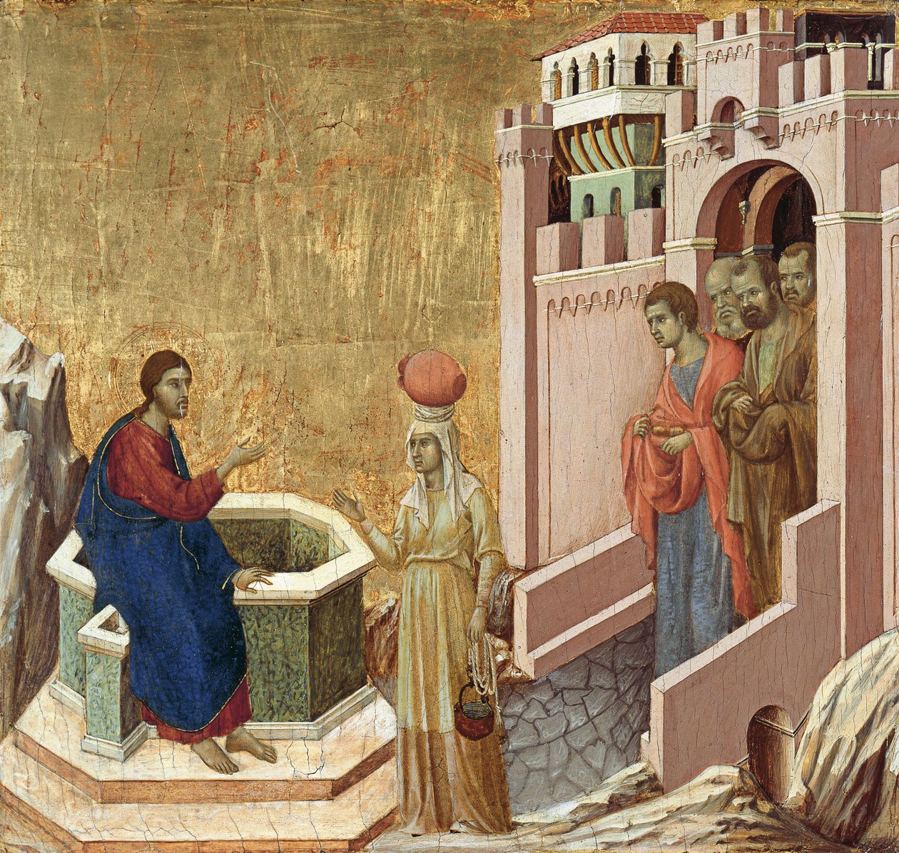 Krisztus és a szamaritánus asszony alkotó: Duccio di Buoninsegna