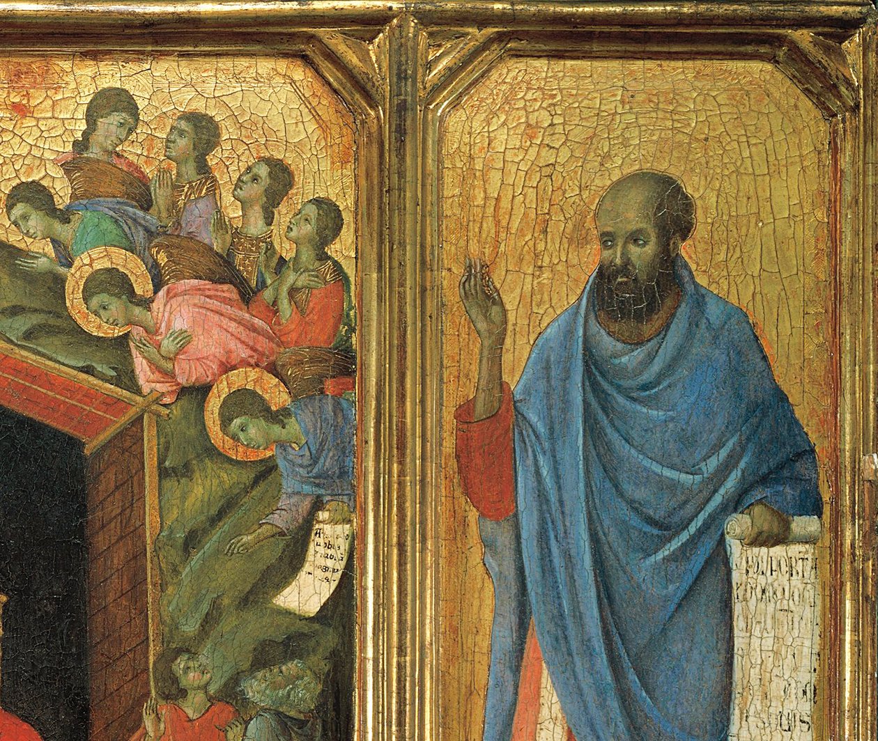 Részlet a Predella-tábláról, a Maesta di Siena oltárdarabjáról. (olaj a fedélzeten). alkotó: Duccio di Buoninsegna