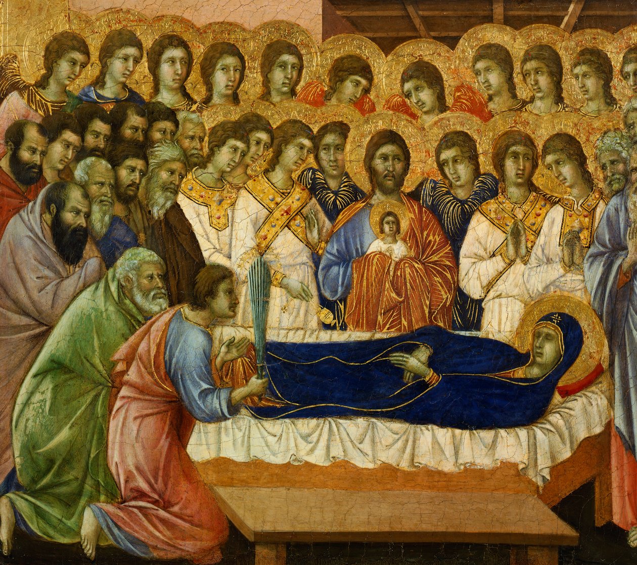 Dormitio Virginis (A Szűzanya örök álma), részlet a sienai dómban található Maesta