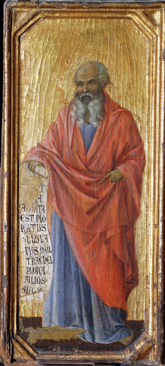 Jeremiás próféta - tempera és arany a panelen alkotó: Duccio di Buoninsegna