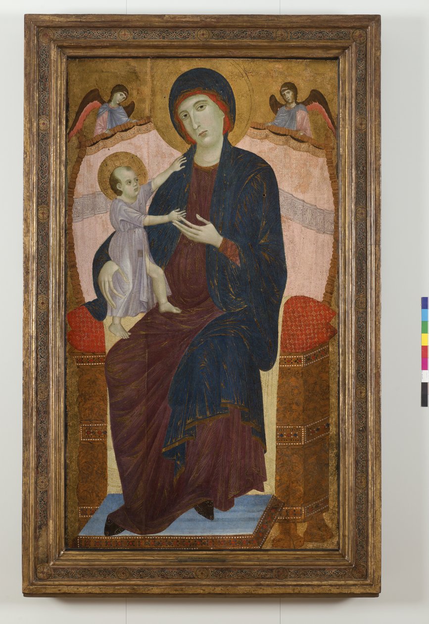 Madonna és Gyermek trónolt és Angyalok, 1280-85 alkotó: Duccio di Buoninsegna