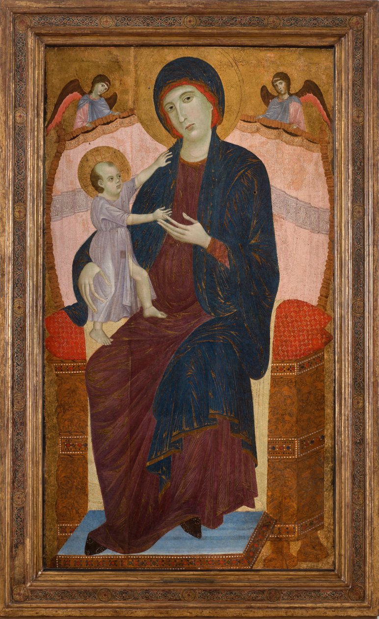 Madonna és gyermeke angyalokkal trónol, c. 1280. alkotó: Duccio di Buoninsegna