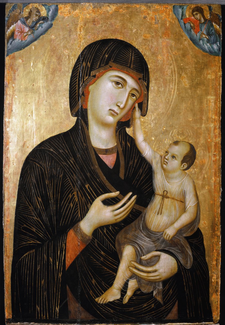 Madonna di Crevole Szűz és gyermek - olaj, fa alkotó: Duccio di Buoninsegna
