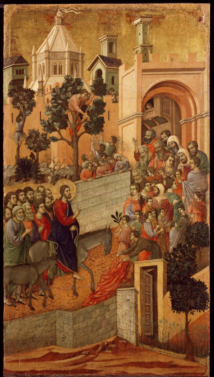 Szomorúság: Belépés Jeruzsálembe alkotó: Duccio di Buoninsegna