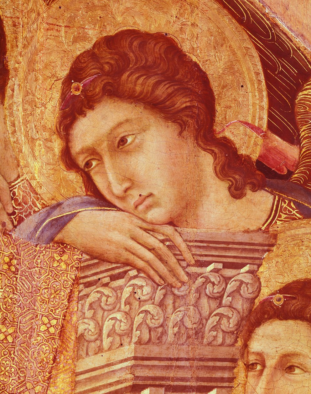 Duccio Maesta oltárképe a sienai katedrálisban, Duccio di Buoninsegna (1255 körül - 1319 előtt), tempera fán, 212x425 cm, részlet alkotó: Duccio di Buoninsegna