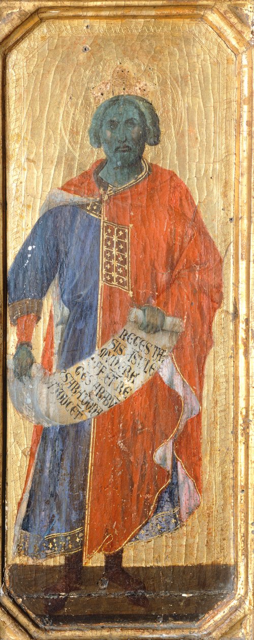 Salamon, részlet a Sienai katedrálisban lévő Duccio Maesta oltárkép predellájából alkotó: Duccio di Buoninsegna