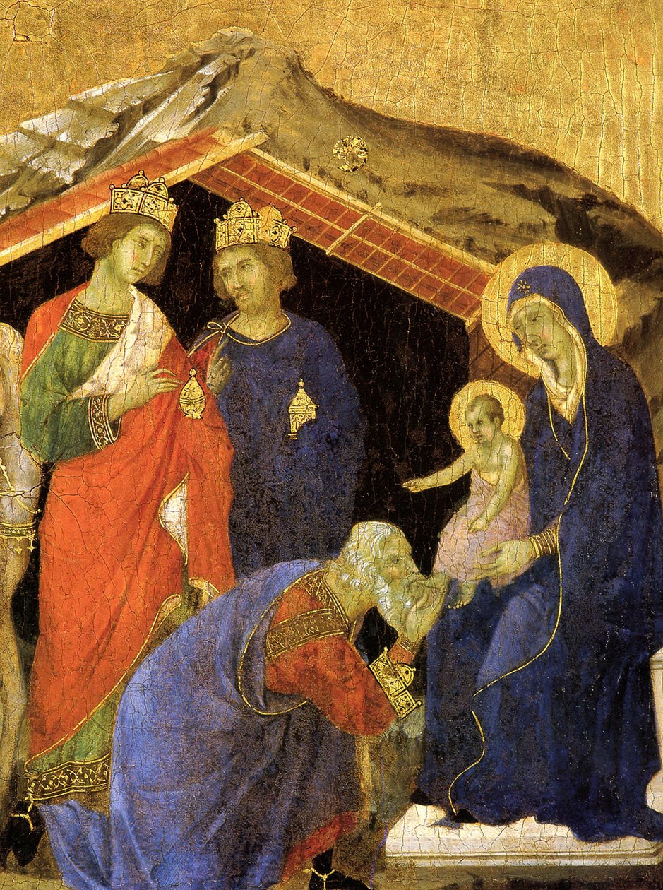 A mágusok imádása. A Maesta-oltár részlete, kb. 1308-1311 alkotó: Duccio di Buoninsegna