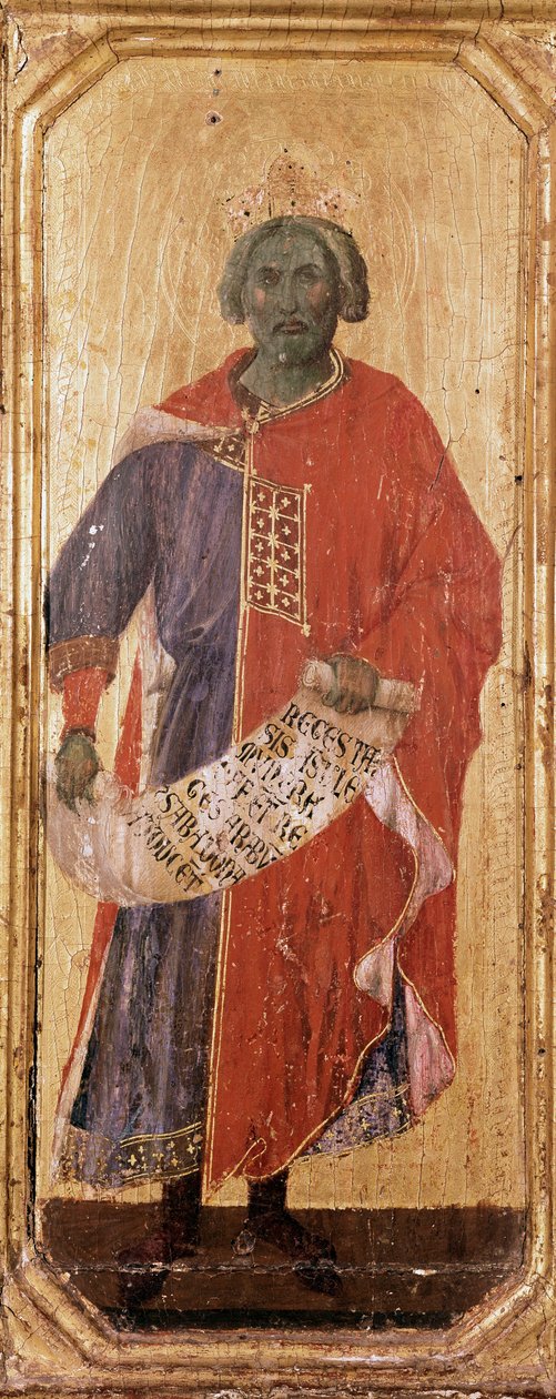 Salomon Detrempe próféta fán, Duccio di Buoninsegna (1255-1318 / 9) 1308-1311 Méret: 42,5x16 cm Siena, Museo del Opera Metropolitana alkotó: Duccio di Buoninsegna