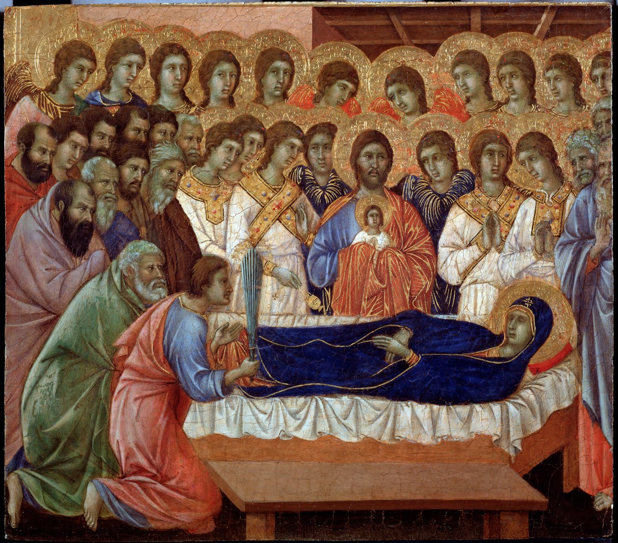 A szűz elaludása (a Maesta részlete) (Festmény alkotó: Duccio di Buoninsegna