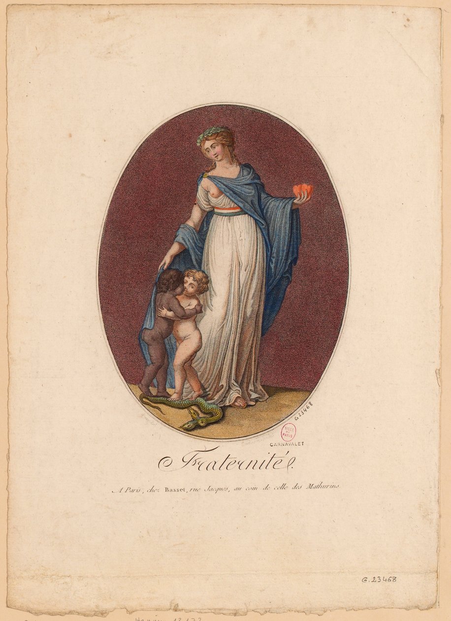 Testvériség, 1793-94 körül (nyomtatott) alkotó: Duchemin Duchemin